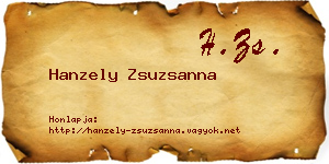 Hanzely Zsuzsanna névjegykártya